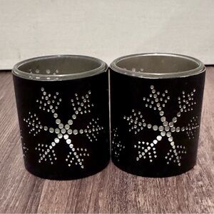 Black Snowflake Yankee Candle Holders Votives Midnight Blizzard